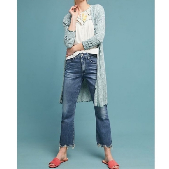 Anthropologie Akemi + Kin Chateaux Ribbed Button-Up Long Cardigan - Picture 3 of 14